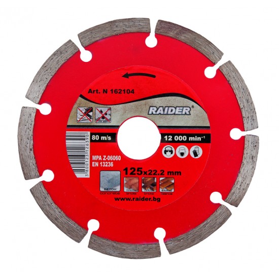 Disc diamantat segmentat DRY 125x22.2mm RD-DD02
