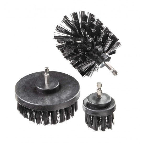 Set 3 perii plastic Ø50H26 Ø100H26 Ø90H90mm prindere HEX 1/4