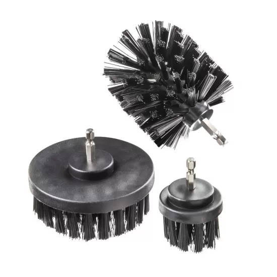 Set 3 perii plastic Ø50H26 Ø100H26 Ø90H90mm prindere HEX 1/4