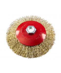 Perie conica din sarma alamita ø125mm pt polizor unghiular