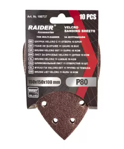 Set 10 foi abrazive perforate Velcro 150х150x100 mm P 80