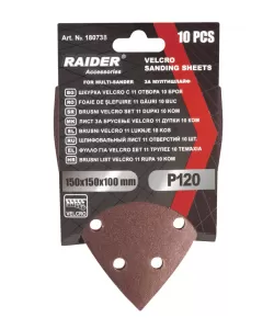 Set 10 foi abrazive perforate Velcro 150х150x100 mm P 120