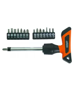 Surubelnita cu clichet ,maner “T” cu biti , 16pcs set