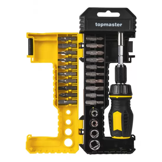 Set 25buc. biți cu șurubelniță cu clichet TMP