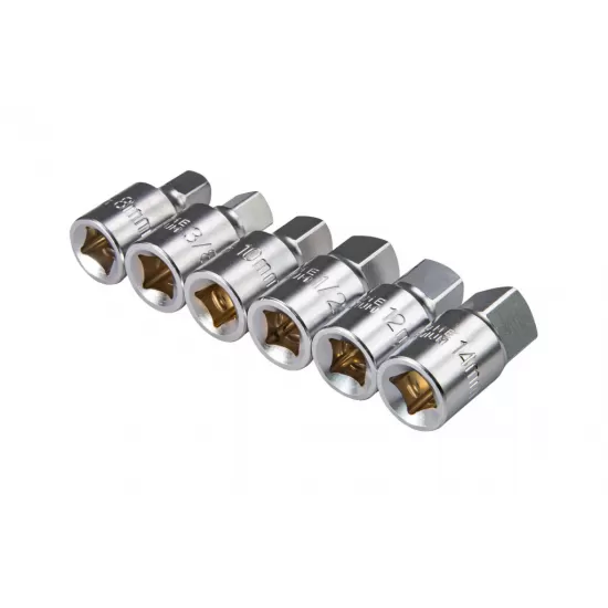 Set 6 buc biti 3/8" - 6, 8, 10, 12mm, 3/8", 1/2" TMP