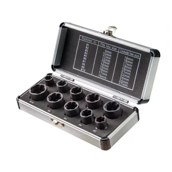 Set 10 buc extractoare suruburi 3/8" - 9-19 mm TMP