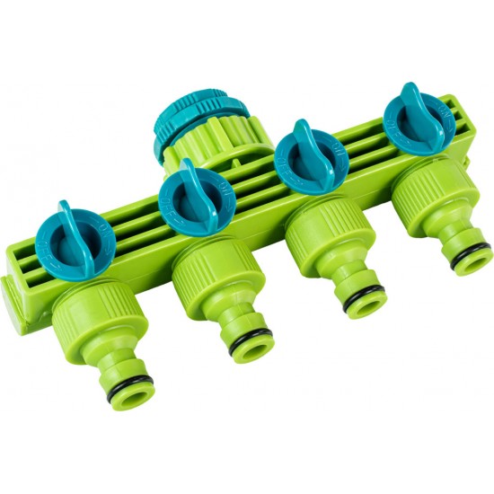 Mufa conector furtun 4 cai cu stop 1/2-3/4 TG