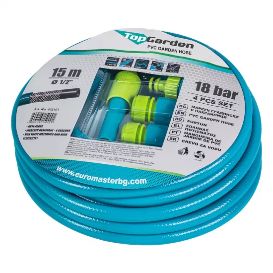 Furtun 1/2" x 15m T+ 4 accesorii TG