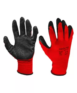 Manusi de protectie latex negu poliester rosu TS