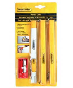 Creioane tamplar + ascutitoare set 7pcs TMP