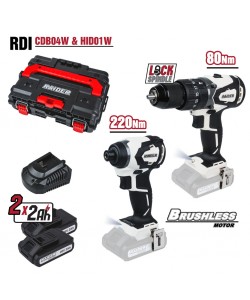 Surubelnita cu impact brushless RDI-CDB04W si HID01W 2x2Ah