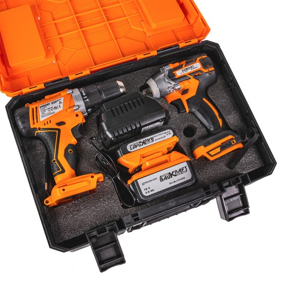 Bormasina percutie si cheie brushless 18V 4A 2Ah BK-CDIBIW3