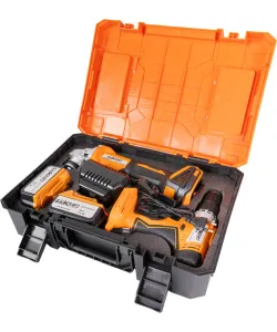 Polizor ungh. si mas. gaurit cu percutie 18V 2x4Ah BK-AGCDL2