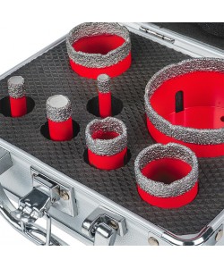 Set de carote diamantate dry M14 Ø8-68mm AL Case