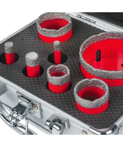 Set de carote diamantate dry M14 Ø8-68mm AL Case