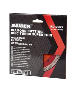 Disc diamantat TURBO super-subtire 125x22.2 mm RD-DD22