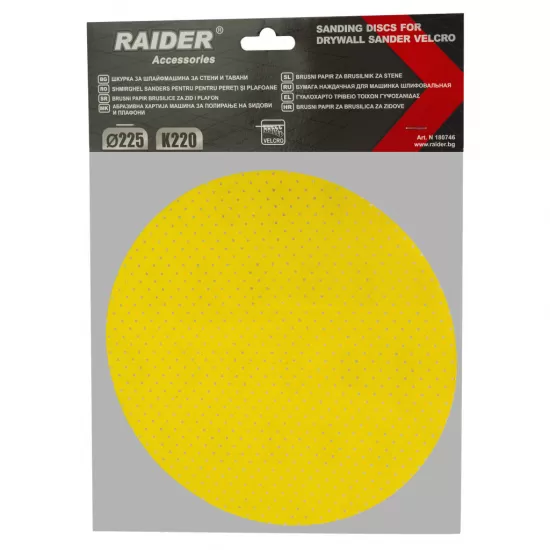 Disc smirghel slefuitor pereti VELCRO ø225mm grit 220