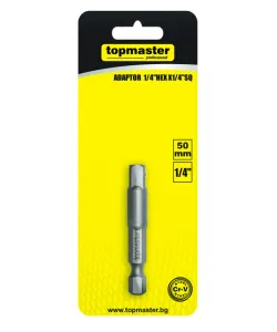 Adaptor 1/4" hex x 1/4 patrat 50mm