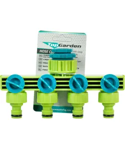 Mufa conector furtun 4 cai cu stop 1/2-3/4 TG
