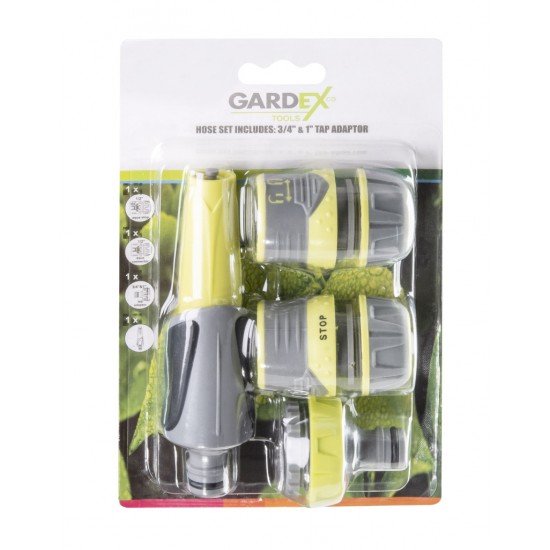 Set duza furtun adaptor robinet 3/4" 1" si conectori LUXE GX