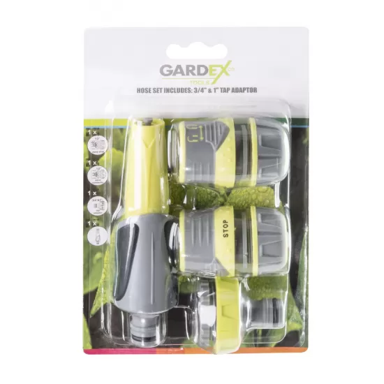 Set duza furtun adaptor robinet 3/4" 1" si conectori LUXE GX