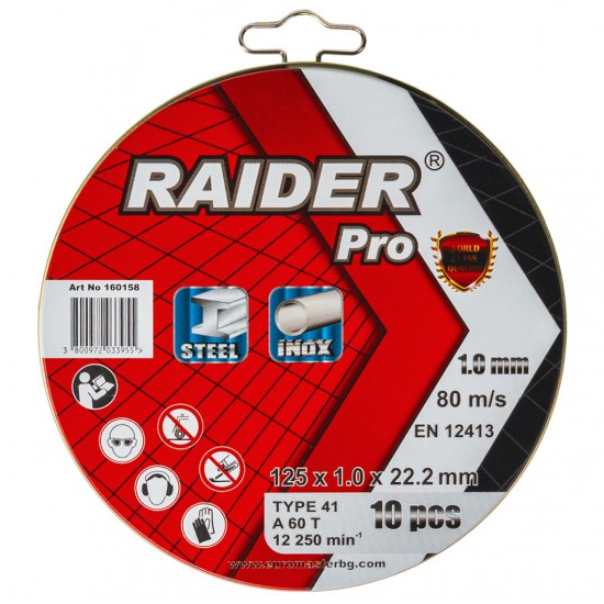 Set 10 discuri taiat metal 125х1mm A60T Inox RDP