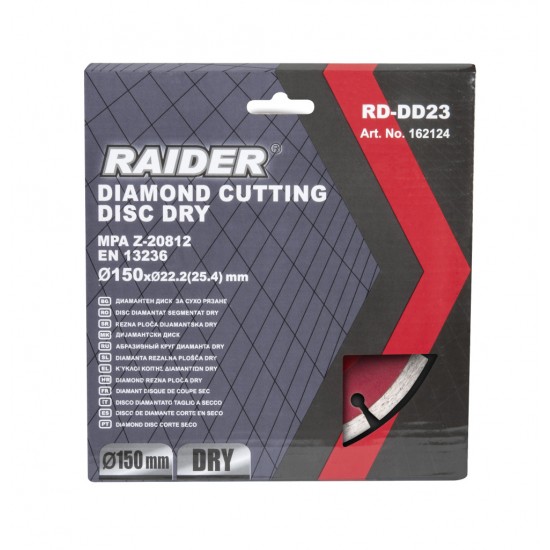 Disc diamantat segmentat DRY 150x22.2mm RD-DD23