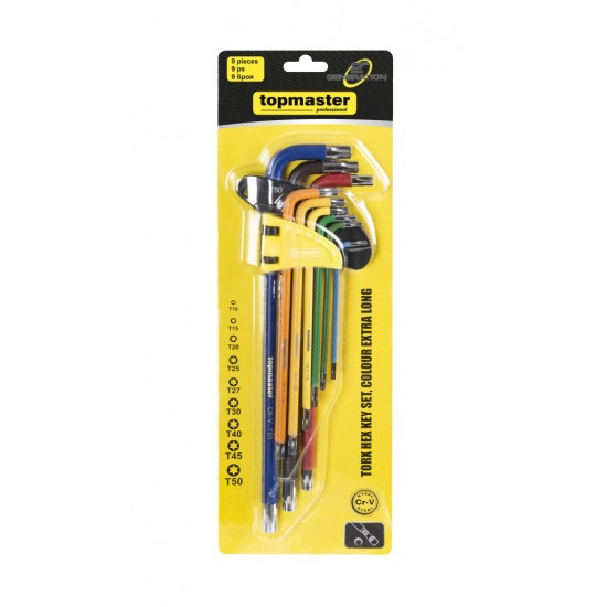 Set 9 chei TORX T10-T50 extra lungi COLOR TMP