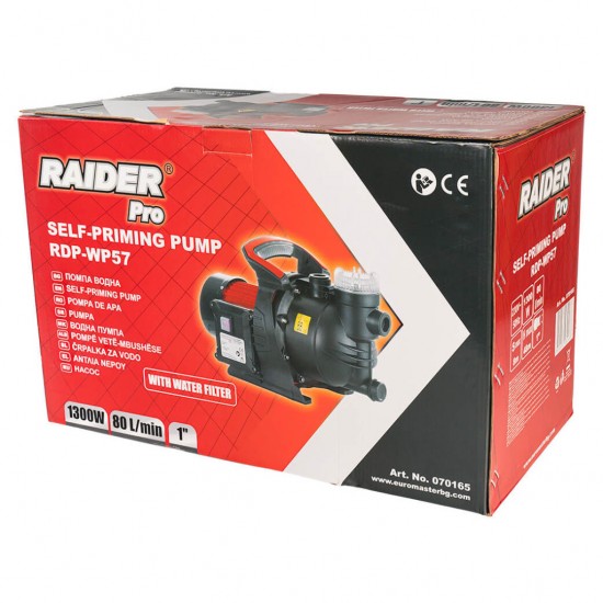 Pompa auto-amorsare 1300W 1" 80L/min 48m filtru apa RDP-WP57