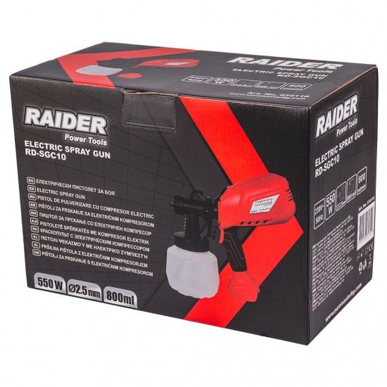Pistol electric pentru vopsit 550W Ø1.0- 2.5mm 0,8L RD-SGC10