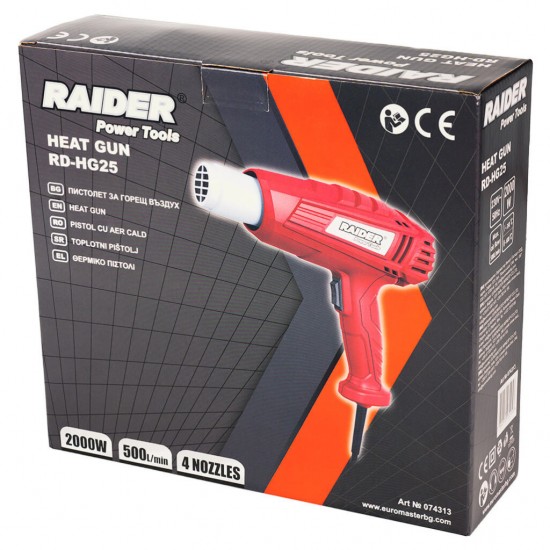 Pistol aer cald 2000W 2 trepte 4 duze RD-HG25