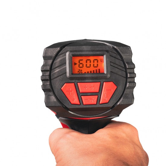 Pistol aer cald 2000W 2trepte LCD 5 accesorii valiza RD-HG28