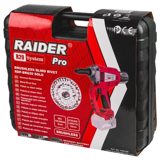 R20 Pistol nituri pop brushless 20000N valiza Solo RDP-BRG20