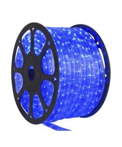 Furtun luminos cu led albastru 100m + statie