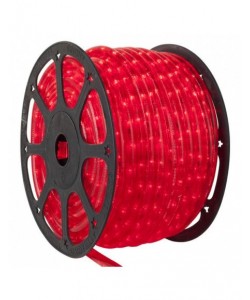 Furtun luminos rosu cu bec 50m cu statie