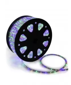 Furtun luminos multicolor cu bec 50m + statie Furtun luminos multicolor cu bec 50m + statie