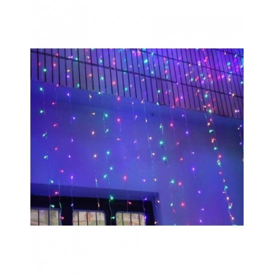 Instalatie Tip Ploaie Cu 1200 Led Multicolor 3 X 3 M - Fir Alb Gros