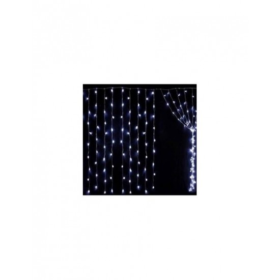 Instalatie tip ploaie cu 220 led alb 2.5 x 1.5 m - fir alb gros
