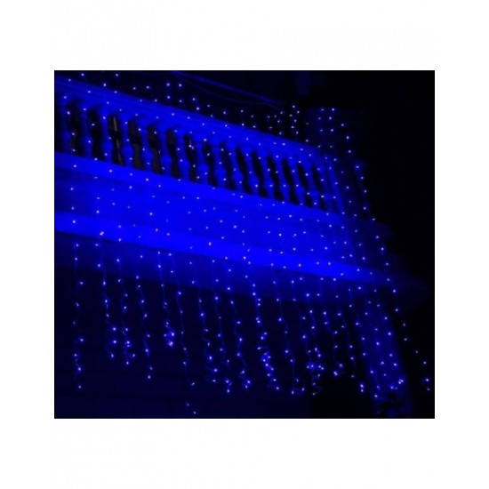 Instalatie Tip Ploaie Cu 220 Led Albastru 2.5 x 1.5 m - fir alb gros