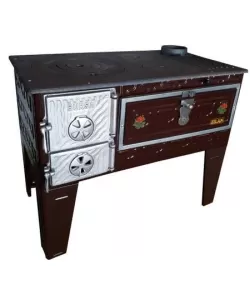 Soba pe lemne cu plita si cuptor, picioare lungi, evacuare dreapta