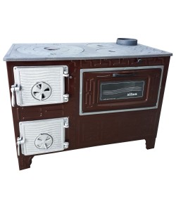 Soba pe lemne cu plita si cuptor ECO 40 ZILAN, Evacuare dreapta, Diametru evacuare 130 mm
