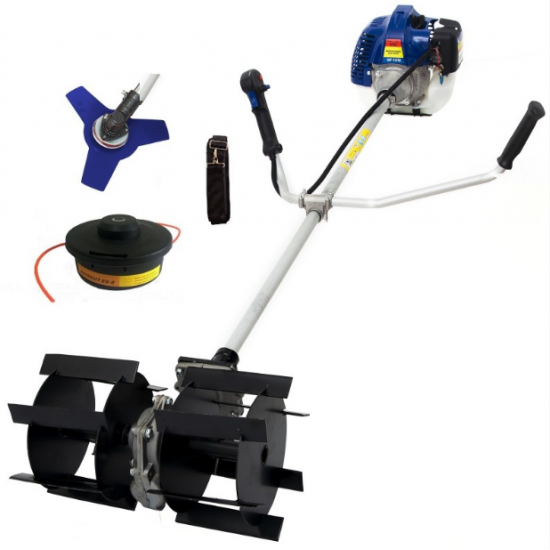 Set Motocoasa Micul Fermier 3.4 CP + Cap prasitoare + 2 sisteme de taiere