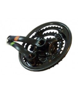 Angrenaj pedalier bicicleta 3 foi - mtb negru mare (48t-38t-28t)