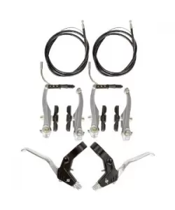 Set complet frana bicicleta v-brake - manete aluminiu
