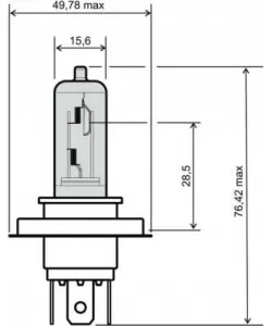 Bec scuter far h4 - 12v 35/35w (3 picioare) Bec scuter far h4 - 12v 35/35w (3 picioare)