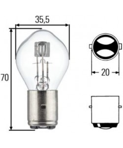 Bec scuter far para (ba20d) 12v 35/35w