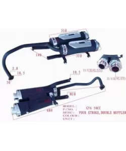 Esapament scuter dublu gy6 50-roata 10 Esapament scuter dublu gy6 50-roata 10