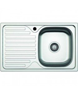 Chiuveta pentru blat Z-INOX ZLN-0179DR, Inox anticalcar, Cuva dreapta, 43.5x76 cm+racord scurgere cu preaplin