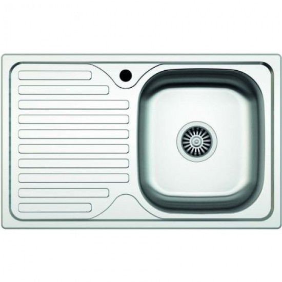 Chiuveta pentru blat Z-INOX ZLN-0179DR, Inox anticalcar, Cuva dreapta, 43.5x76 cm+racord scurgere cu preaplin