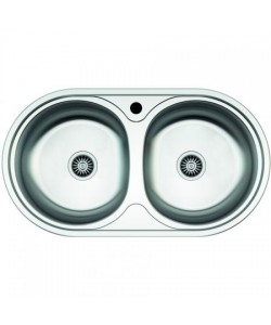 Chiuveta LUX inox anticalcar dubla ovala blat